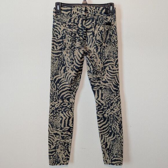 7 For All Mankind 7FAM The Ankle Skinny Jeans Royal Leopard Print Size 25 - Picture 5 of 10